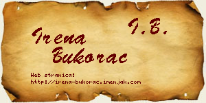 Irena Bukorac vizit kartica